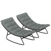 Dark Gray Outdoor Rocking Chairs – Set of 2