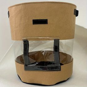 1pc Potato Grow Bag Vegetable Onion Home Garden Plant Bag With Handle PU Thickened Garden Carrot Taro Peanut Growing Bag Potato Pot (Color: brown, size: 10Gallon)