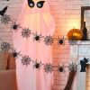 Black Spider & Spiderweb Garland – Halloween Hanging Decoration (2, 3, 4 & 5-Piece Sets)