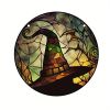 1pc Halloween Witch Stained Glass Suncatchers – Decorative Window Hanging