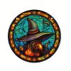 1pc Halloween Witch Stained Glass Suncatchers – Decorative Window Hanging