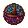 1pc Halloween Witch Stained Glass Suncatchers – Decorative Window Hanging