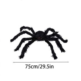 Giant Plush Halloween Spider Decoration | Large Indoor & Outdoor Spider Prop (size: 29.53inch)