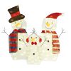 3-Piece Lighted Snowman Family Christmas Yard Decoration – Warm White LED Outdoor Holiday Display