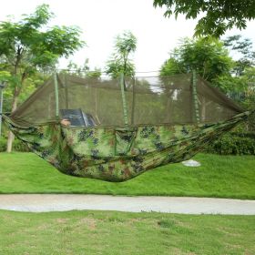 Camping Hammock, Portable Double Hammock with Net,600lbs Load 2 Persons Hammock w/Mosquito Net Outdoor Hiking Camping Hommock Portable Nylon Swing Han (Color: as picture)