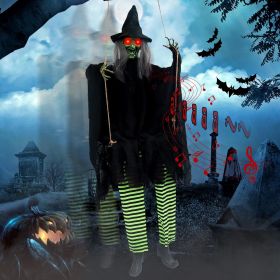 Life-Size Animated Halloween Swinging Girl – Sound & Touch Activated Hanging Decoration (4 Styles) (Style: Halloween hanging witch)