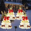 Solar Christmas Tree Pathway Lights – 4-Pack Outdoor LED Holiday Decorations