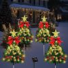 Solar Christmas Tree Pathway Lights – 4-Pack Outdoor LED Holiday Decorations