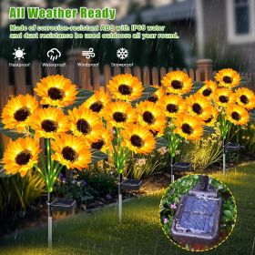 Solar Garden Stake Lights | Christmas Trees, Roses, Lilies & Sunflowers (Color: 4 pcs Sunflower-24 flowers)