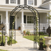 Metal Garden Arch W74.4'' x H98.4'' Garden Arbor Trellis Climbing Plants Support Rose Arch Outdoor Arch