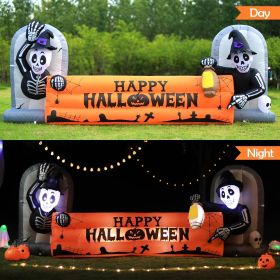 12FT Giant Halloween Ghost Inflatable | Rotating 3-Color Flame LED Yard Decoration (Color: B0C65GPJFY)
