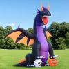 12FT Giant Halloween Ghost Inflatable | Rotating 3-Color Flame LED Yard Decoration