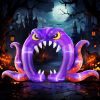12FT Giant Halloween Ghost Inflatable | Rotating 3-Color Flame LED Yard Decoration