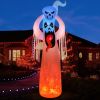 12FT Giant Halloween Ghost Inflatable | Rotating 3-Color Flame LED Yard Decoration