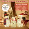3-Piece Lighted Snowman Family Christmas Yard Decoration – Warm White LED Outdoor Holiday Display