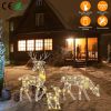 3-Piece Lighted Reindeer Family Christmas Decoration Set – Warm White LED Deer Display for Indoor & Outdoor Holiday Décor