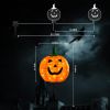 Solar Halloween Pumpkin Stake Lights | Set of 4 LED Jack-o'-Lantern Pathway Lights