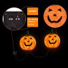 Solar Halloween Pumpkin Stake Lights | Set of 4 LED Jack-o'-Lantern Pathway Lights