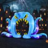 12FT Giant Halloween Ghost Inflatable | Rotating 3-Color Flame LED Yard Decoration