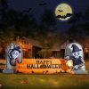 12FT Giant Halloween Ghost Inflatable | Rotating 3-Color Flame LED Yard Decoration