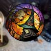 1pc Halloween Witch Stained Glass Suncatchers – Decorative Window Hanging