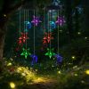 Solar Moon and Star Wind Chime 7 Color Changing Wind Chime for Outside IPX4 Waterproof Outdoor Garden Yard Decor