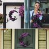 Mystical Moon Cat Halloween Wreath – Crescent Moon Door Décor