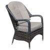 Direct Wicker 5-Piece Aluminum Wicker Round Outdoor Dining Set with Cushions