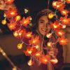 Pre-Lit Pumpkin & Maple Leaf Fall Garland – LED Thanksgiving String Lights (3-Pack)