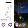 Solar Moon and Star Wind Chime 7 Color Changing Wind Chime for Outside IPX4 Waterproof Outdoor Garden Yard Decor