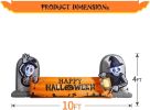 12FT Giant Halloween Ghost Inflatable | Rotating 3-Color Flame LED Yard Decoration