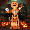 12FT Giant Halloween Ghost Inflatable | Rotating 3-Color Flame LED Yard Decoration
