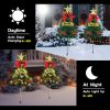 Solar Christmas Tree Pathway Lights – 4-Pack Outdoor LED Holiday Decorations