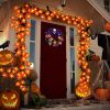 Pre-Lit Fall Garland LED String Lights – Maple Leaf or Pumpkin (3-Pack)