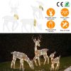 3-Piece Lighted Reindeer Family Christmas Decoration Set – Warm White LED Deer Display for Indoor & Outdoor Holiday Décor